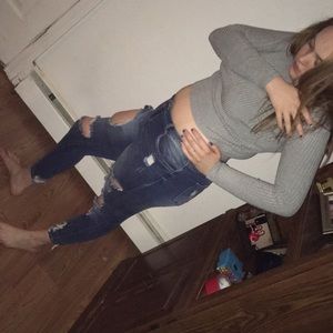 Grey forever 21 crop top